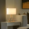 FALANZATH Tischlampe, Kabelgebundene Dekorative Vintage Tischlampe, Nachttischlampe mit Metallsockel und Stoffschirm, E27 GlüHbirne Dekorative Lampe für Wohnzimmer, Schlafzimmer (Gold)