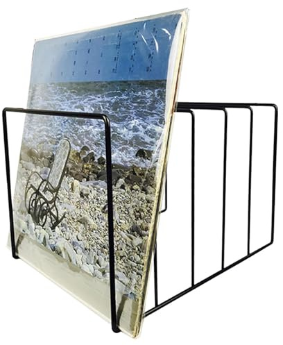 Soporte Expositor Estante y Almacenamiento para Discos de Vinilo, Organizador de Discos de Vinilo LP Álbumes Revistas Libros para Escritorio Casa Oficina, Portafolletos, Accesorios de Vinilos