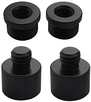 Gosera 4 PièCes Adaptateur de Filetage de Microphone 5/8 à 3/8 Mâle et 3/8 à 5/8 Mâle Filetage D'Adaptateur de Vis pour Support de Micro