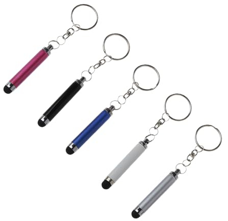 Gatuida Kapazitiver Touchscreen Stift Leicht zu Greifen mit Schlüsselanhänger Zufällige Farbe 5 Stück aus Kunststoff und Metall und Notizen Unterwegs für Elektronische Geräte
