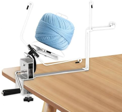 Bobinador de Bolas, Ovilladora de Gran Capacidad de 15 oz con Base de Metal y Engranajes de Nailon para Crochet y Tejido Ovilladora de Hilo con Abrazadera Ajustable para Enrollar Varios Hilos y Lanas