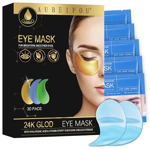 60 Pcs Hyaluronsäure Augenpads Hydrogel,Augenpads Maske, Augenpflaster Für Die Augenpartie, Ernährung,glatt Feuchtigkeitspflege, Für Pflege Routine Am Morgen Und Am Abend,Blau