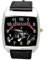 TAPORT® Herren Uhr Analog Quarzwerk mit Leder Armband Metallica Schwarz Quadrat