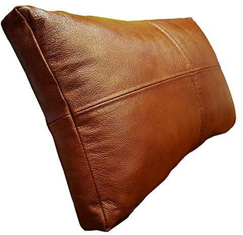 Quattro Meble Antic Braun Echt Lederkissen 30 x 50cm Sofa Deko Kissen Echtleder Zierkissen Rückenkissen Rindsleder Leder Modell P&Z4el