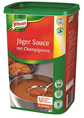 Knorr Jäger Sauce mit Champignons (braune Sauce, mittlere Bindung) 1er Pack (1 x 1 kg)
