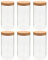 vidaXL 6x Pots de Conservation en Verre et Couvercle en Liège Bocaux de Conservation Bocaux de Stockage Spaghettis Pâtes Riz Aliments Secs 1100 ml