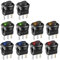XCOZU 10 Pezzi Mini Interruttore On Off Pulsanti 12V Nero, Bilanciere Rotondi, 3 pin 20A DC Pulsante Led per Moto Auto Barca Elettrodomestici