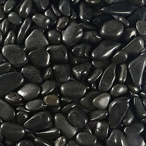 Mdurian Cailloux Naturel Poli Gravier décoratif Pierres de Roche de rivière pour Pot de Fleurs Jardin Mariage Maison Vase Aquarium 10-30mm 1KG Noir