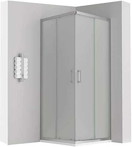 LANA Cabine douche H 190 cm porte coulissante opaque 80 x 80 cm