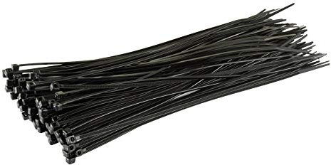 GTSE 8” Black Zip Ties, 100 Pack, 40lb Strength, UV Resistant Strong Nylon Cable Ties, Self-Locking 8 Inch Tie Wraps