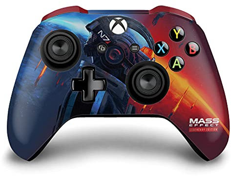 Head Case Designs Offizielle Zugelassen EA Bioware Mass Effect N7 Rüstung Legendäre Grafiken Vinyl Haut Gaming Aufkleber Abziehbild Abdeckung kompatibel mit Xbox One S/X Controller