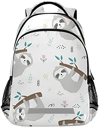 ISAOA Faultier auf Ast Schultasche für Jungen Mädchen Büchertasche Casual Daypack Kinder Rucksack mit Brustgurt für Grundschulkinder, Universitätsstudenten