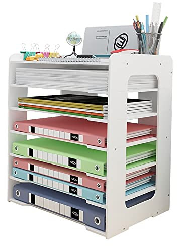 Letter Tray Organiser, Office Desk Tidy Storage Rack File Document Holder A4 Paper Filing Trays for Home Office School (7 Tier)