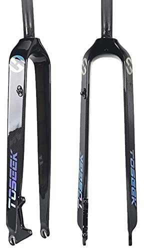 T800 Carbon Fiber MTB Bike Rigid Fork Glossy 1-1/8 26/27.5/29 Mountain Road Bike Hard Fork Taper Forks, Cycling Accessories,29ER