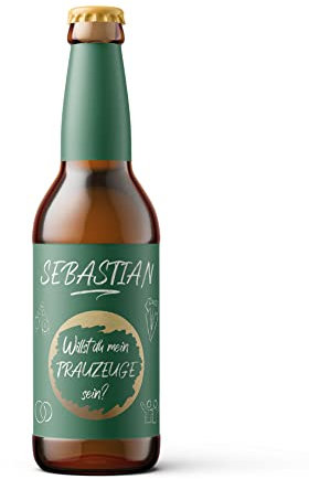 Bieretikett | Bier | Trauzeuge | Rubbellos | Flaschenetikett mit Rubbellos | Weinetikett | Personalisierung | Hochzeit | Geschenk | Frage (Goldener Rubbelkreis)