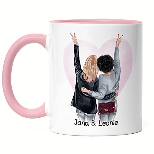 Kiddle-Design Meilleure amie Tasse Rose Personnalisée Nom Cadeau Anniversaire Cadeau Amitié