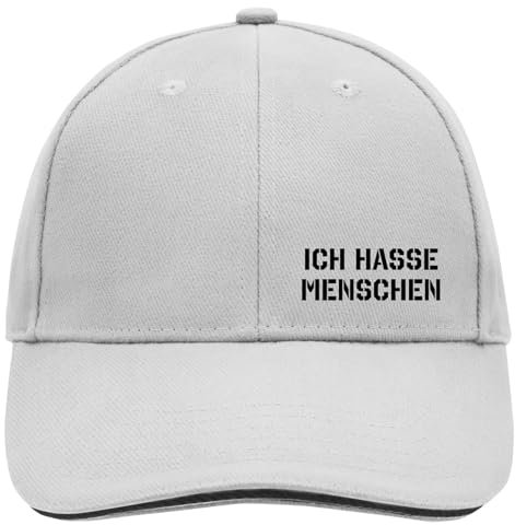 Huuraa Baseball Cap Ich Hasse Menschen Geschenk Dark Grey/White Ich Hasse Menschen Geschenkidee