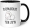 Bedruckte Tasse mit Motiv - Guten Morgen Hase - Tasse mit niedlichem Häschenen Kaninchen - Geschenk für Partner Freunde zum Geburtstag Valentinstag Weihnachten - Für Sie & Ihn - Farbe: Schwarz & Weiß