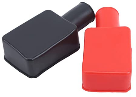 iSpchen 2 Stück Autobatterie Polabdeckung PVC Gummi Batteriepolabdeckung Batterie Klemmenabdeckung Batterieklemme Abdeckkappe Positiv und negativ Anschlussabdeckung Isolierung Schutzkappen Schwarz Rot