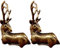 2pcs Vintage Messing Elch Figur Weihnachtsschmuck Mini Rentier Statues Home Decor Office Desktop Orament
