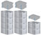 PROREGAL SparSet 10x Eurobox NextGen Grip mit Auflagedeckel & 4 blauen Schiebeschnappverschlüssen, HxBxT 32x40x60cm, 65 L, Grau, Griffe offen, Eurobehälter, Transportbox