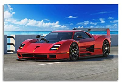 CLTE Ferrari F40 LM Konzept Poster Dekorative Malerei Leinwand Wandposter und Kunstbild Druck Moderne Familie Schlafzimmer Dekor Wandbild