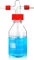 ALWSCI 500 mL Gaswaschflasche Gas Washing Bottle, Borosilikatglas-Laborgaswaschflasche mit GL 45 Polypropylen rot Schraubverschluss-System, 1 set