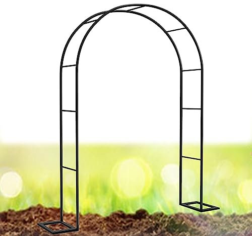 ARtsim 120 180 160 280 cm Breite Rosenbögen Rankgitter Gartenbogen für Kletterpflanzen Hochzeit Deko Torbogen Rosenhilfe Spalier Metall stabil (Color : Schwarz, Size : 140cm x 230cm)