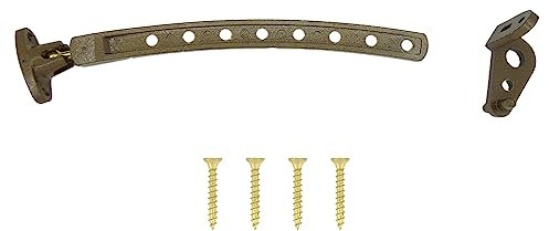 FERROELETTRA Regolatore e limitatore apertura finestra, persiane, porte e finestre - Ferma Persiane e Ferma finestra aperta interno regolabile - in Zama Verniciata (4, Marrone)