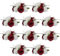 Inweder Künstlicher Blumenstrauss Hochzeitsdeko Tisch - 10 Pcs Künstliche Rose Blume Ball Burgunderrot Gefälschte Blume Deko Blumengesteck Hochzeit Blumen Sträuße für Mittelstück Party Valentinstag