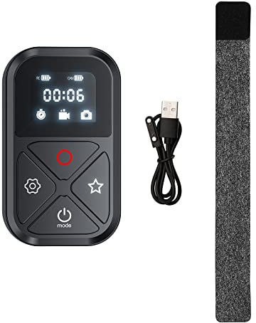 Camnoon Impermeable Smart BT Control Remoto Inalámbrico Reemplazo de Control Remoto Inteligente Inalámbrico para GoPro con Pantalla LED, Distancia de Trabajo de 80 Metros para GoPro 12 11 10 9 8 MAX