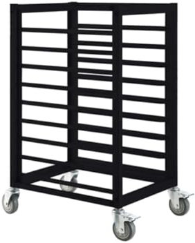 10-Tier Sheet Pan Rack Home Kitchen Bakery Cooling Rack With Wheels Movable Aluminum Bakery RackRacking Trolley Storage For Bakery Restaurant And Hotel ( Color : Black , Size : 62.5x47x103cm )