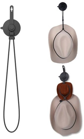 SVOCK Scatola per Cappelli da Cowboy,Deposito per Cappelli da Cowboy da Viaggio, Porta Cappello da Cowboy con Ventosa, Porta Cappello da Cowboy Regolabile in Silicone per Auto