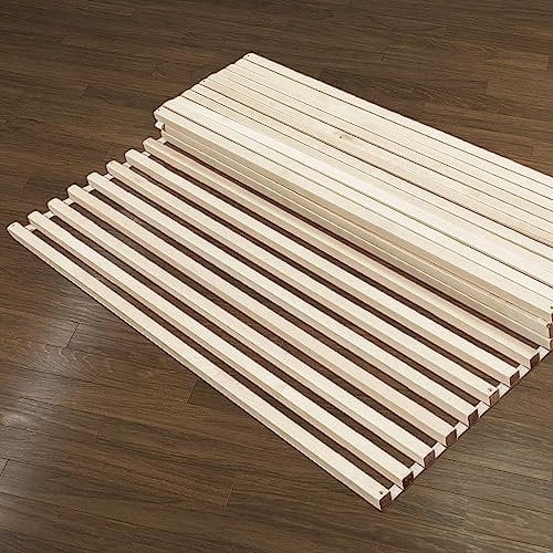 Hansales Rollrost 107 x 200 cm Deluxe - 400 kg 40 Leisten - Hochwertiger Extra starker Lattenrost aus FSC® Birken Vollholz - Passt Wohnwagen Wohnmobil