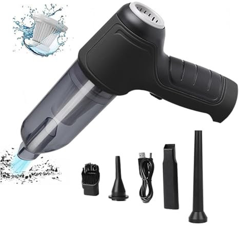 MELLYD Mini Aspiradora para Auto, con Todo Tipo De SuccióN Aspiradora para Cama Inflar Y Aspirar RáPidamente Mini Vacuum Cleaner, para Inflar Y Aspirar Bolsas,Black