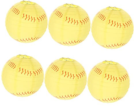 PRETYZOOM 6St Baseball-Papierlaterne Partydekorationen aus Papierlaternen Softball-Ballons kinder geburtstagsdeko kindergeburtstags dekoration Ornament Papier Laternen Baseball-Dekorationen