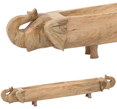 Marrakech - Frutero de madera alargado, 88 cm de largo, tallado a mano, como llavero o mesa de comedor, objeto decorativo Aloka como decoración de mesa