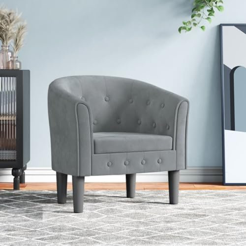 Générique Fauteuil Cabriolet Gris foncé Velours,Meubles,Fauteuils et chaises,Fauteuils,Gris,22.6 LB,356470