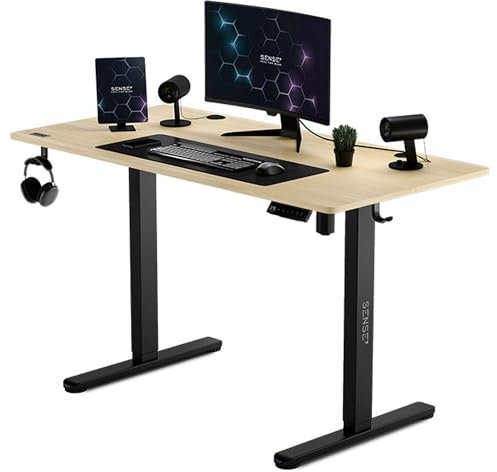 SENSE7 Nojo Bureau électrique, MDF, Black, Standard