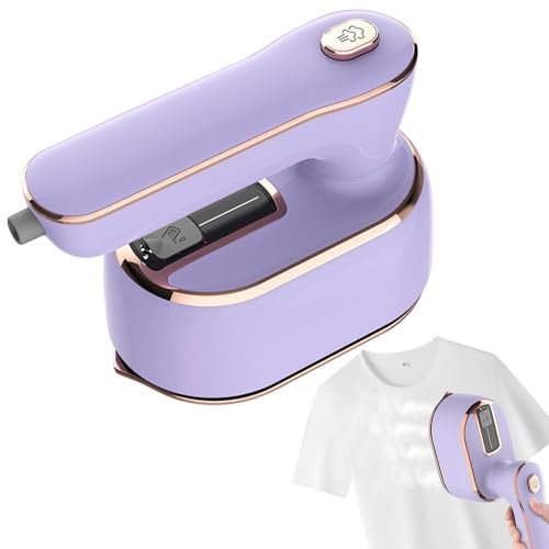 Travel Steam Iron, 1000W Foldable Mini Steam Iron with 180° Rotating Handle, Ceramic Nonstick Soleplate, 15s Fast Heat Up, Portable Steamer for Home and Travel