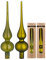 Christbaumspitze Glas 26cm x 1 Stück - matt oder glänzend Sortiert - Weihnachtsbaumspitze für Weihnachtsbaum - Christbaumschmuck & Weihnachtsbaumschmuck Olivgrün - Green Olives
