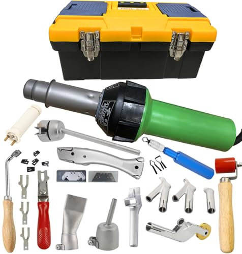 Beyondlife 1600W Hot Air Plastic Welder Gun, Handheld Torch Welder Pistol Vinyl PVC TPO Welding Heat Gun Tool Set, with Various Speed Welding Nozzles, Vinyl Flooring Skiving Kit
