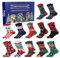 Weihnachtssocken-Adventskalender für Männer, 2024 Weihnachts-Adventskalender, festlicher Countdown-Kalender mit lustigen und bunten Weihnachtssocken, weißer Elefanten-Geschenk