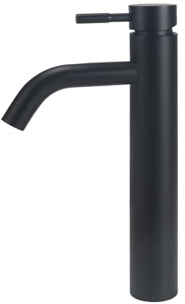VirtuGro Robinet Salle Bain Robinet de Lavabo Haut Mitigeur Lavabo Noir Robinet Lave Main pour Salle de Bain Mitigeur Salle Bain à Faible Bruit Economie d'Eau Chaud Et Froid Chromé Noir