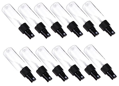 Healeved 12pcs Round Shoulder Bottle Spray Head Empty Travel Cosmetic Containers Fine Mist Sprayer for Perfume Dispensing and Personal Care The Go