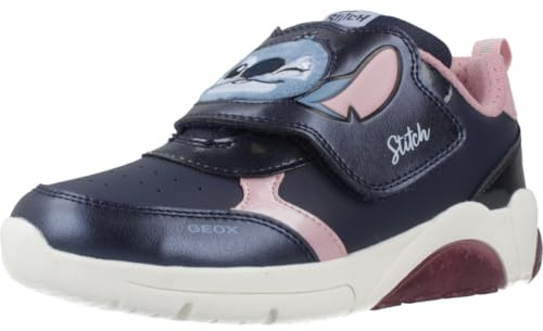 Geox J FADINLIGHT Girl Sneaker, Navy/PINK, 31 EU