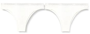 Emporio Armani Women's Essential Studs 2-Pack Brazilian Half Slip, White, XL, weiß, XL