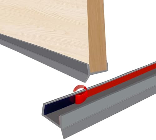 Joint Pour Plinthe de Cuisine 2,5 M Plinthe Souple Autoadhésive pour Épaisseur de Bois de 15 mm 16 mm 17 mm Protection Plinthe(Gris, 2.5)