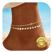 Nelytiya Sommer Fussketten Für Frauen Silber 925 Zierlich Geschichtet Gold Fußkettchen Für Damen Wasserfest Perlen Fußkettchen Set