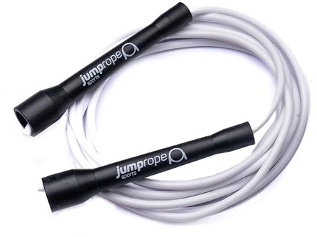 Professional Rope Skipping Competition Skipping Rope Speed Champion (Diameter 5 mm / 3.0 m Rope Length - Adjustable) (Black/White)